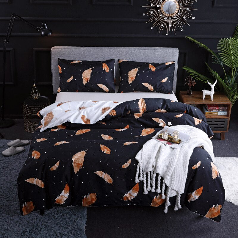 Nordic Style Bedding Set Duvet Cover Pillowcases 3 Pieces Microfiber 150×200 240x220 for Bedroom