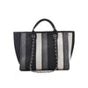 New Women Tote Bag Fashion Linen Large Striped Handbag Chains Shoulder Bags Ladies Big Messenger Bag Shopping Bag