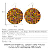 SOMESOOR African Fabric Bohemian Wooden Drop Earrings Afrocentric Ethnic Women Headwrap Designs Both Sides Printed For Women