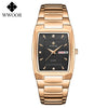 2021 WWOOR Luxury Gold Full Steel Watches Mens Square Quartz WristWatch For Men Sport Waterproof Week and Date Relogio Masculino