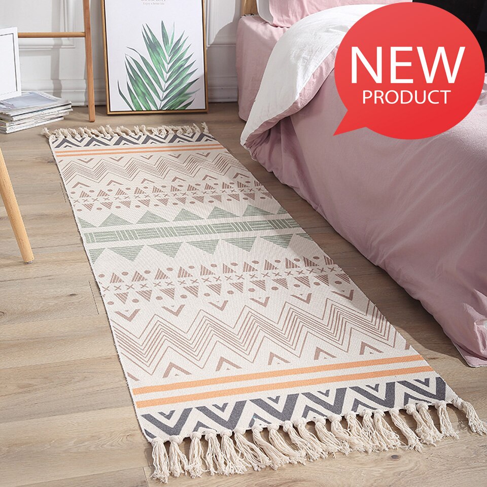 Rugs And Carpets For Home Living Room Bedroom Carpet Modern Area Rug Cotton Woven Boho Rug Soft Carpet Kids Floor Washable Tapis