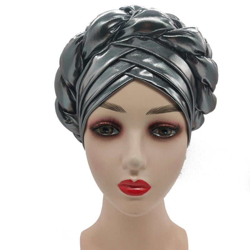 2020 female turban caps cross ready to wear headscarf bonnet arab head wraps african Women braid turbans auto gele headties