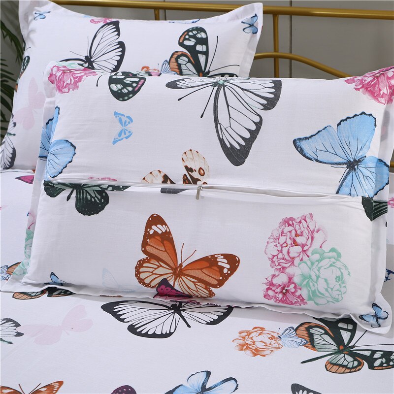 LAGMTA 1pc 100% Cotton Pillowcase Cartoon Plant Plaid Flower Zipper Pillowcase Multiple Styles Customizable To Any Size