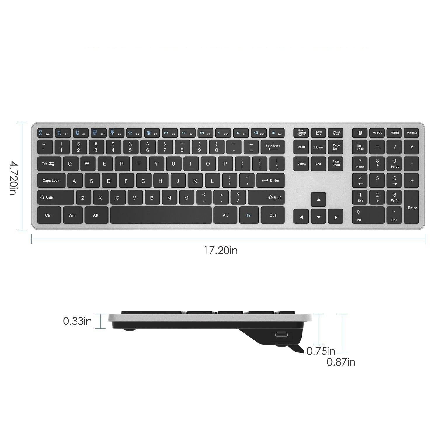 SeenDa Bluetooth keyboard Full-Size Wireless Bluetooth Keyboard for Ipad Laptop Table 109-button multi-pairing - Surprise store