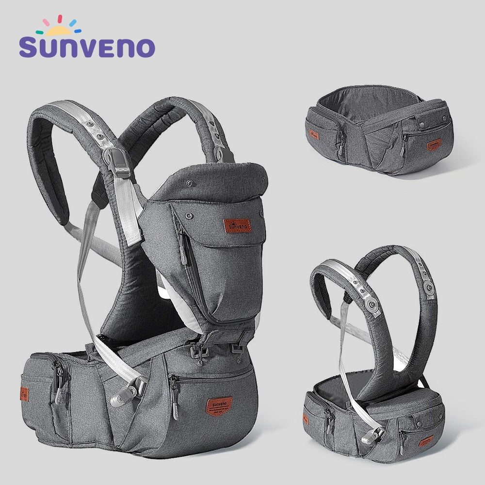 Sunveno Ergonomic Baby Carrier Baby Kangaroo Child Hip Seat Tool Baby Holder Sling Wrap Backpacks Baby Travel Activity Gear