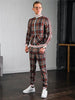 Men Tracksuit Men's Sets Two-piece Striped Lattice Suit Zipper Jacket+Fashion Small Trouser High Quality Slim Classic Sportswear - Surprise store