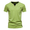 2021 Summer Top Quality Cotton T Shirt Men Solid Color Design V-neck T-shirt Casual Classic Men's Clothing Tops Tee Shirt Men