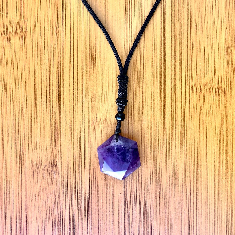 Natural Amethysts Star of David Necklaces for Women New Wealth Pendant Necklaces Men Amulet Pendant Energy Stone Judaism Jewelry