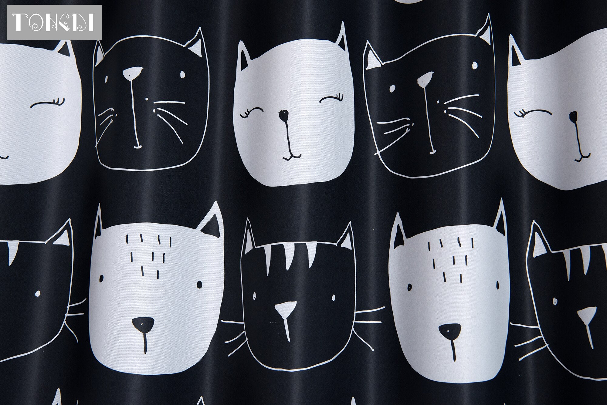 TONGDI Children Blackout Curtains Cartoon Cute Lovely Cats Printing Decoration For French Window Home Parlou Bedroom LivingRoom