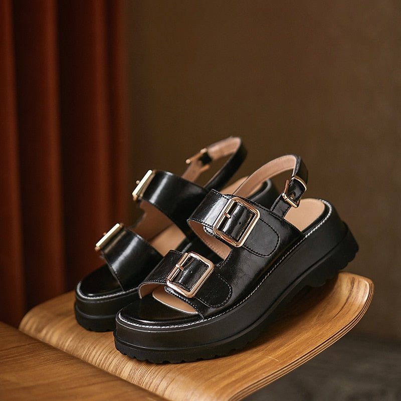 New Sheepskin Womens Shoes Casual Matte Shoes for Women Sandals Fashion Handmade Summer Flat Shoes Platform Sandals Slippers