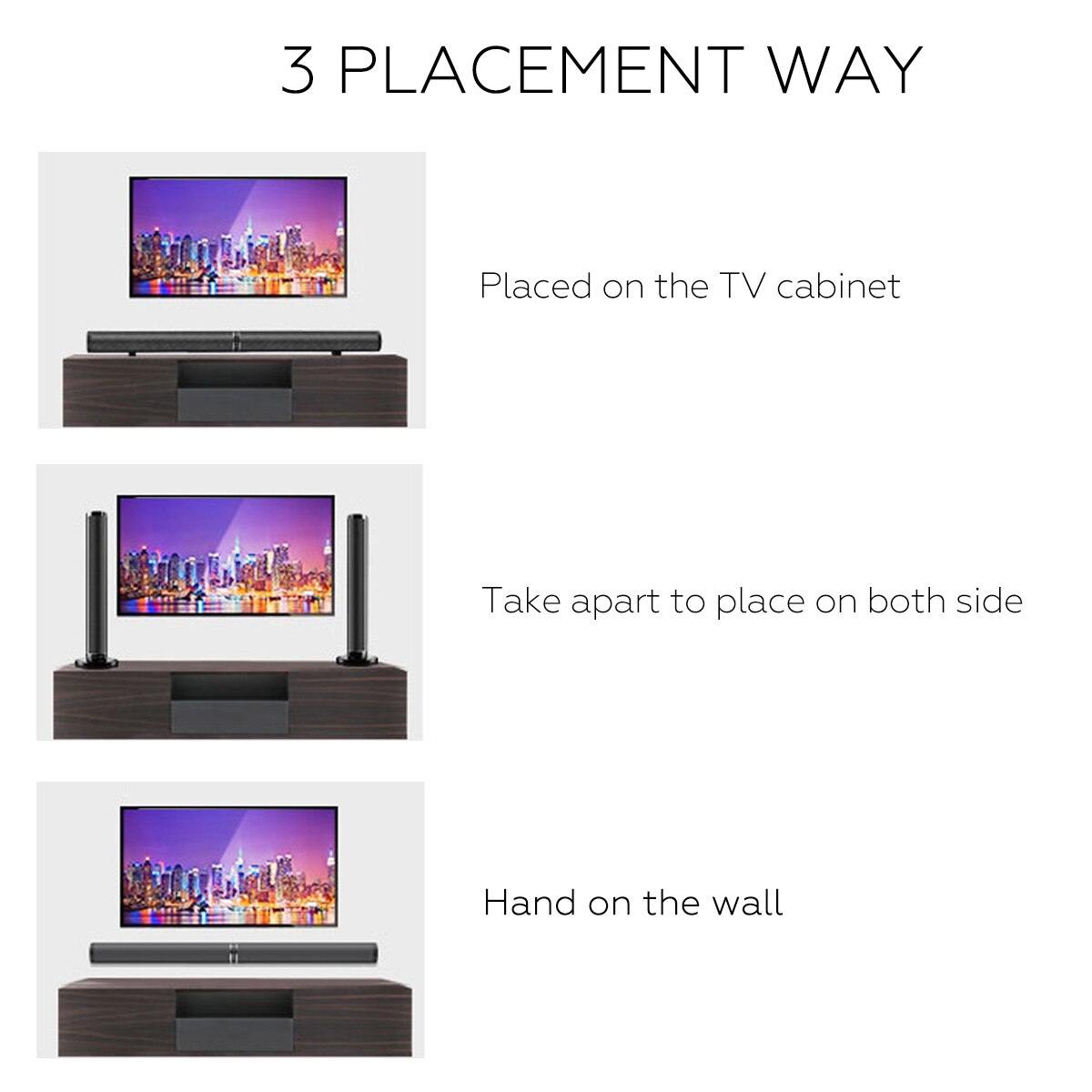 50W Detachable Wireless bluetooth Speaker Soundbar 3D Stereo Support RCA AUX HDMI Home Theatre Computer/PC Wall Bass Subwoofer - Surprise store