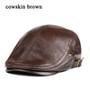 Hats Men Women Street Bonnet Genuine Leather Beret Male Thin Hats 55-61 cm Adjustable Forward Cap Leisure Duckbill Casquette