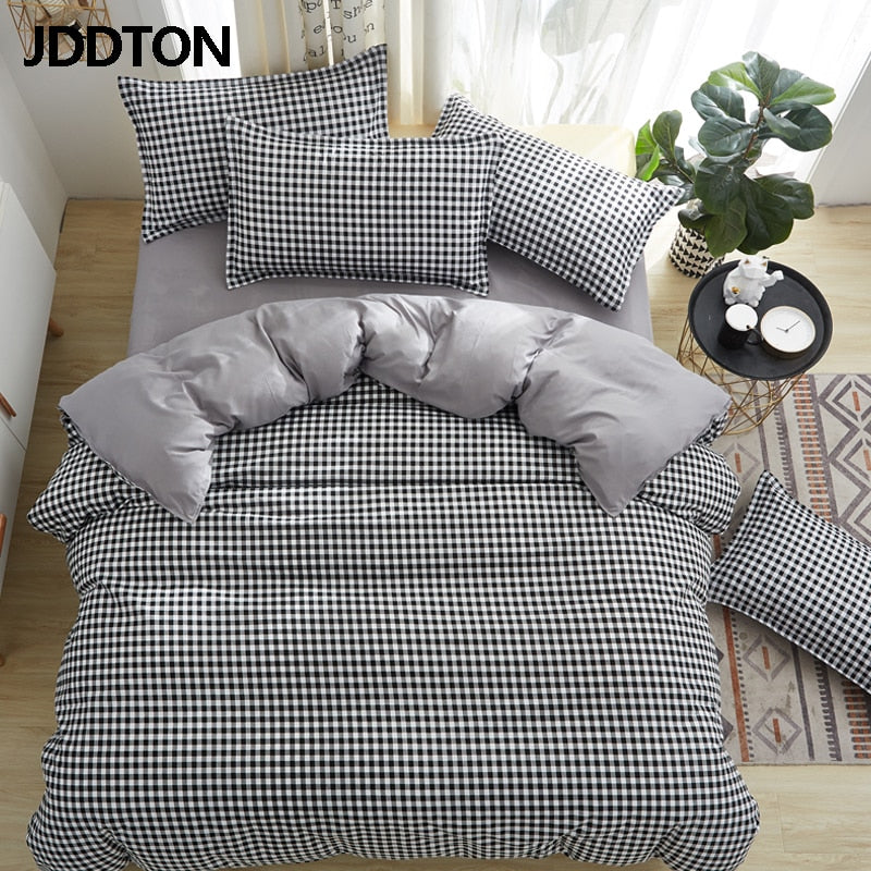 JDDTON Classical Simple Style Bedding Galaxy Sea Stripe Bed Linen Duvet Cover Set AB Side Bed Sheet Set Pillowcase Cover BE094