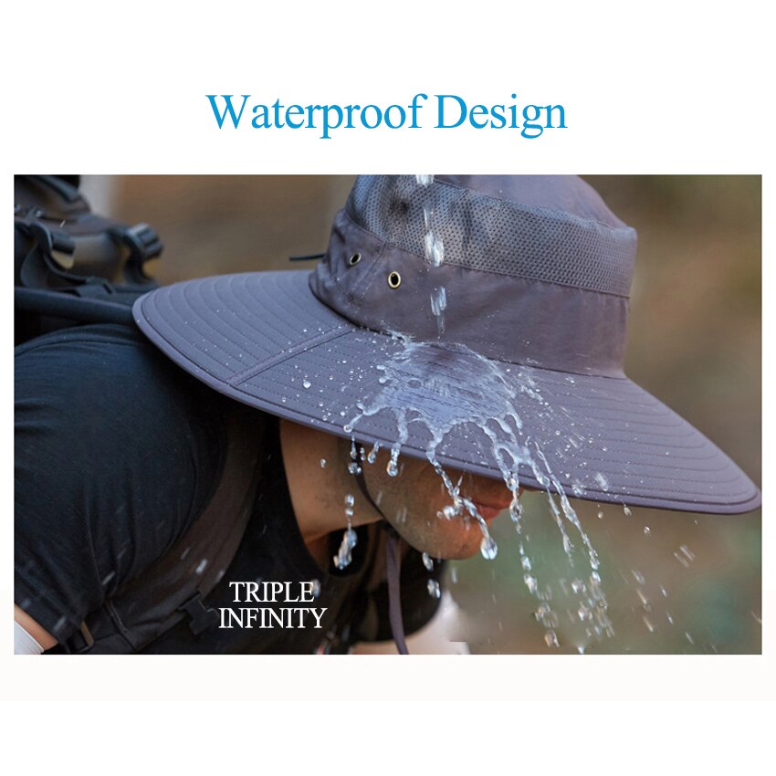 New Summer Sun Hat For Man Outdoor Quick-drying Sun-proof Men's Panama Hat Fishing Breathable Male Large Wide Brim Bucket Hats
