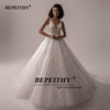BEPEITHY Vestido De Noiva V Neck Sleeveless Wedding Dresses 2021 For Women Open Back Ball Gown Lace Organza Bridal Gown New
