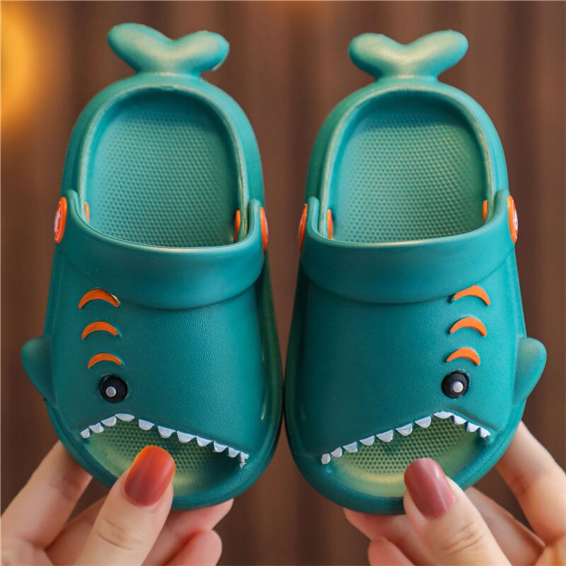 Xiaomi Shark Summer Children's Slippers for Kids Toddler Baby Outdoor EVA Cartoon Print Cute Flat Heels Beach Sandals