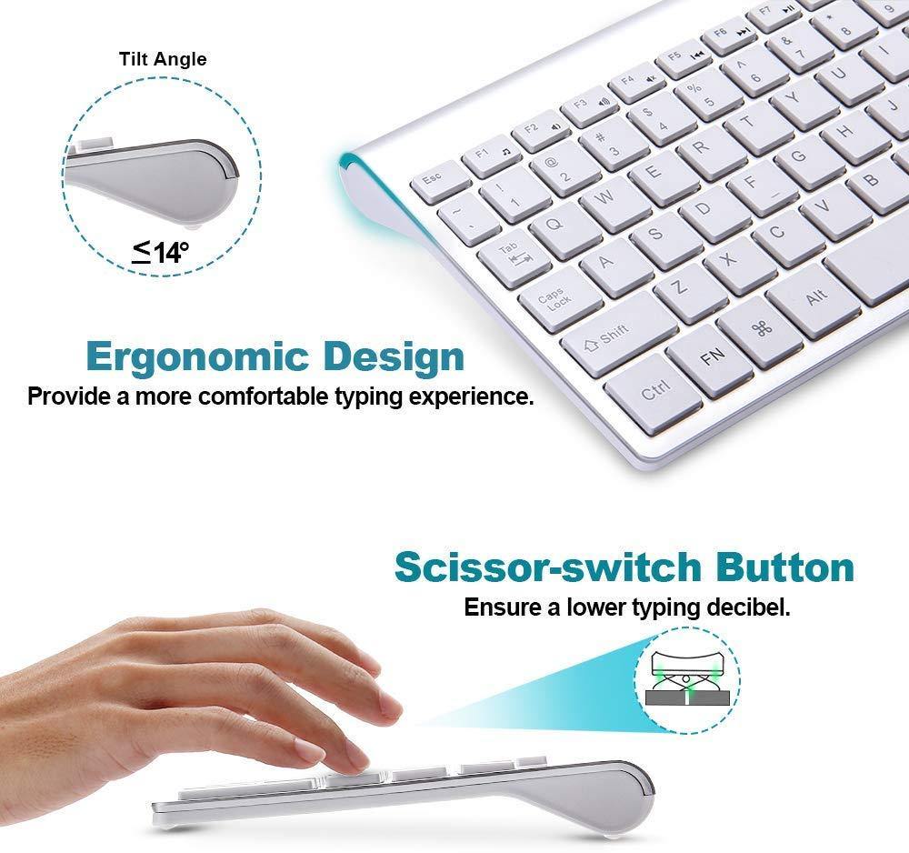 Wireless keyboard and mouse set ergonomic silent keyboard USB interface for Android Apple TV MAC - Surprise store