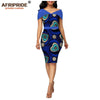 African wax summer bodycon dresses for women AFRIPRIDE tailor made adjustable sleeves knee length women party dress A1925006 - Surprise store