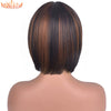 Short Bob Wigs With Bangs Straight Synthetic Hair Glueless Cosplay Wig For Black/White Women Heat Resistant Hair 8inch Annivia