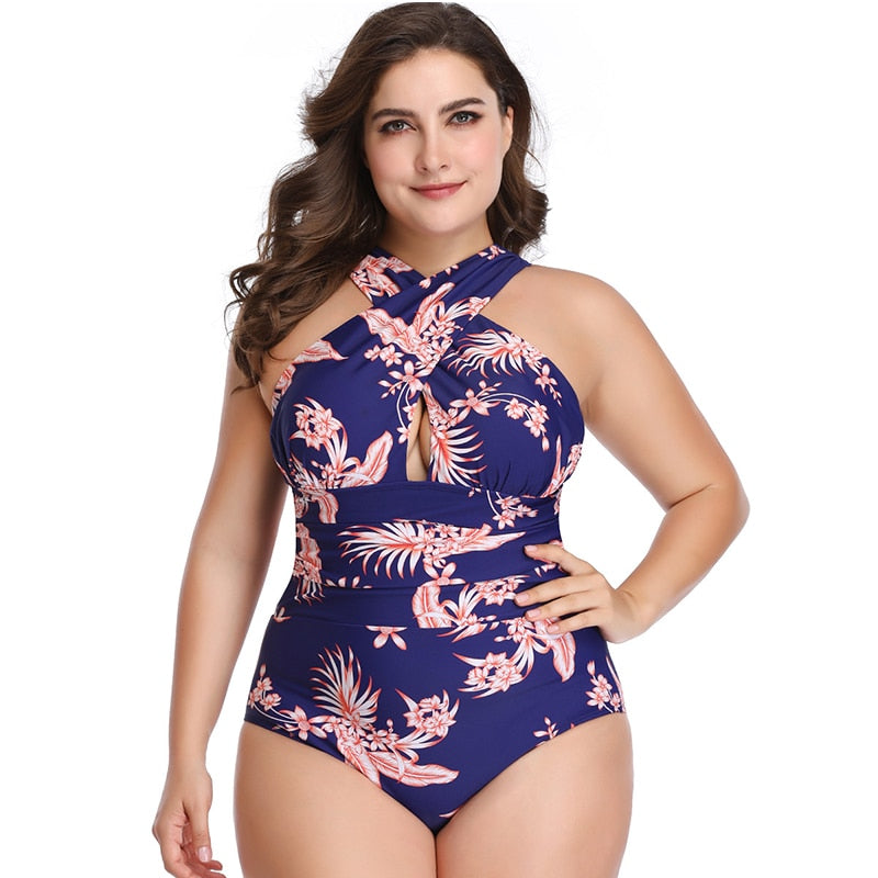 Swimsuit ladies large size one-piece sexy push high bra beach swimsuit Brazil print swimming bikini set Tankini swimsuit Brazili