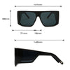SHAUNA Square Punk Sunglasses Men Double Lens Windproof One Pieces Lens Eyewear Women Flat Top Cool Retro Goggle Sun Glasses Men