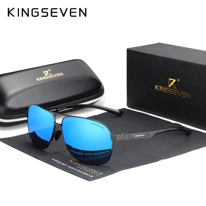KINGSEVEN 2021 Brand Men Aluminum Sunglasses Polarized UV400 Mirror Male Sun Glasses Women For Men Oculos de sol