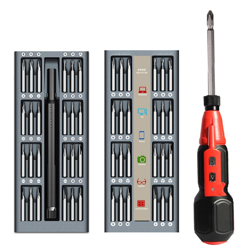 DTBD 4.2V Electric Screwdriver Set Smart Rechargeable Cordless Power Screw Driver Kit with LED Light Lithium Battery Operated