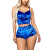 Ladies Pajama Set Cute Print Pattern Sleepwear Silk V Neck Sexy Pijama Satin Night Home Suits Wear Sleeveless Top And Shorts