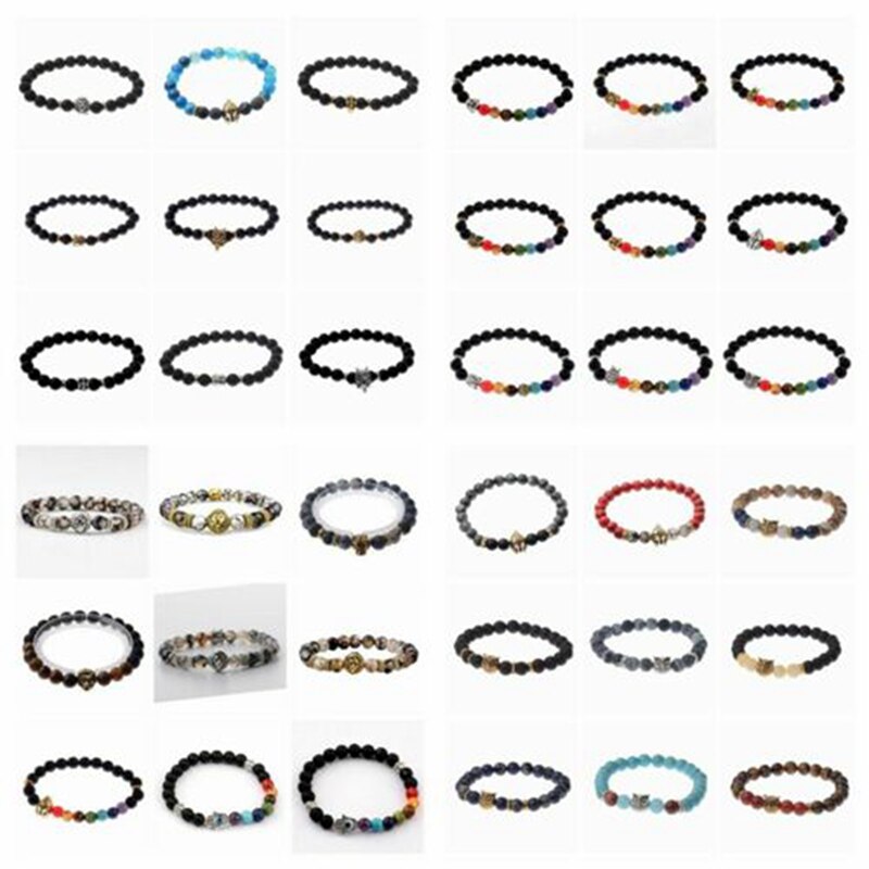 Wholesale Lots 15 Pcs Mixed Bracelets Natural Stone Stretch Women Men Bracelets