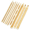Fashion Plated 24K Gold Multi Shape Punk Bracelet Curb Cuban Chain Gold Color Bracelets Bangle For Men Women Jewelry Gifts