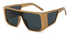 SHAUNA Square Punk Sunglasses Men Double Lens Windproof One Pieces Lens Eyewear Women Flat Top Cool Retro Goggle Sun Glasses Men