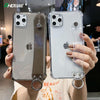 Glitter Powder Holder Phone Cases For iPhone 11 Pro Max X XR XS Max 6 6S 7 8 Plus SE 2020 SE2 Transparent Wrist Strap Back Cover - Surprise store