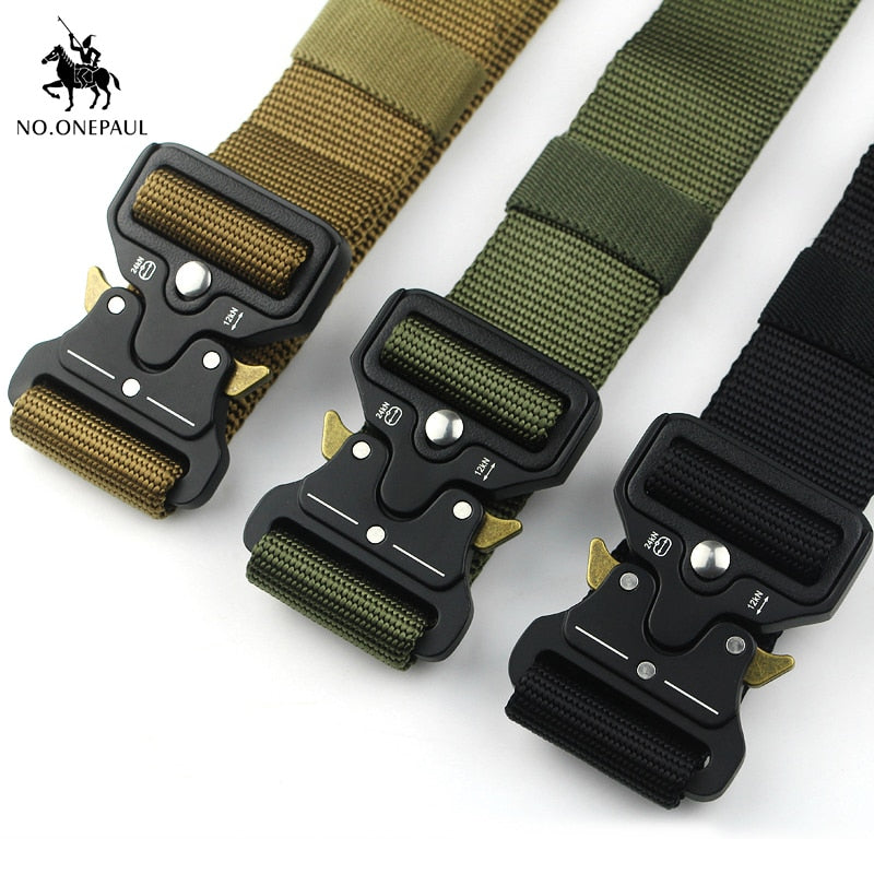 NO.ONEPAUL Men's casual fashion tactical belt alloy automatic buckle
