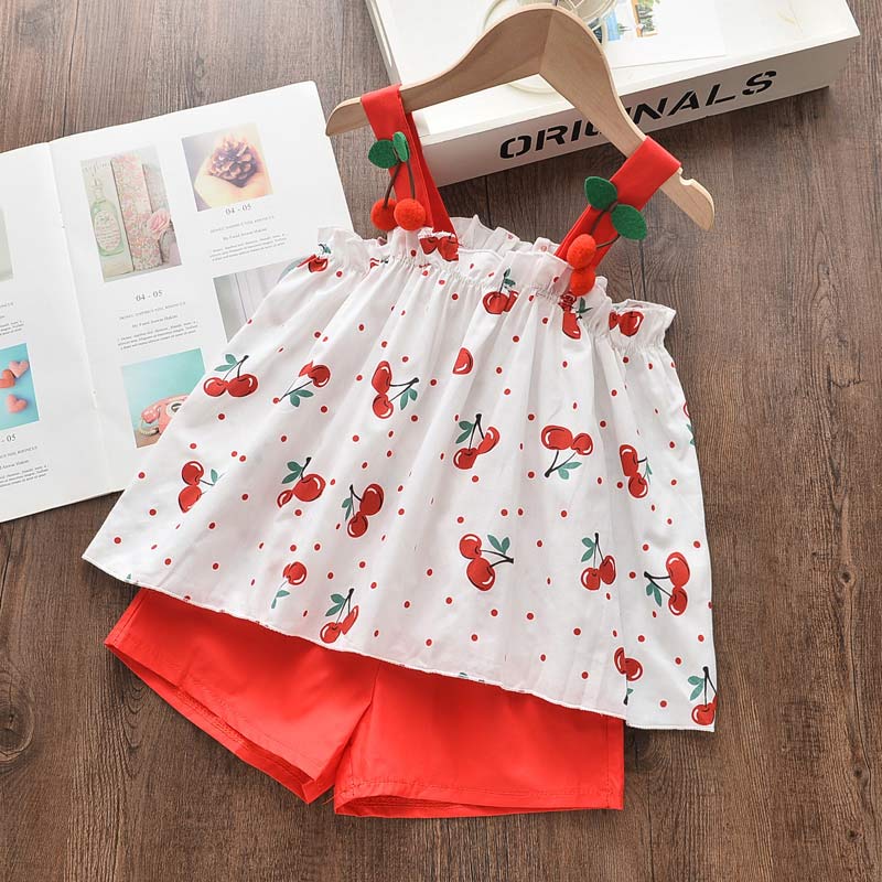 Bear Leader Girls Clothing Sets New Summer Sleeveless T-shirt+Print Bow Skirt 2Pcs for Kids Clothing Sets Baby Clothes Outfits