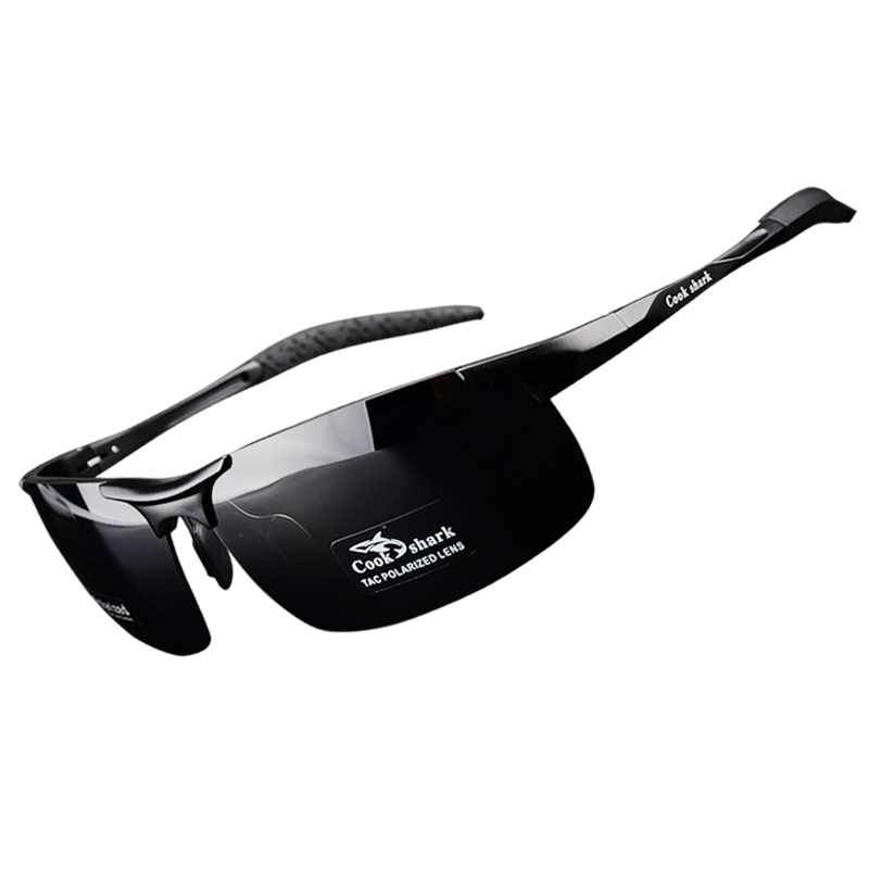 Cook Shark's new aluminum magnesium sunglasses men's sunglasses HD polarized driving drivers color glasses tide