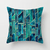 Flower Leaves Pattern Throw Pillow Case Teal Blue Cushion Covers for Home Sofa Chair Decorative Pillowcases