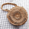 Hand-Woven Straw Bag Women Handmade Hollow Handbag Circle Shape Rattan Bag Big Capacity Summer Handbag Casual Travel Beach Bag