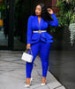 New Women Winter Women's Set Tracksuit Full Sleeve Ruffles Blazers Pencil Pants Suit Two Piece Set Office Lady Outfits Uniform - Surprise store