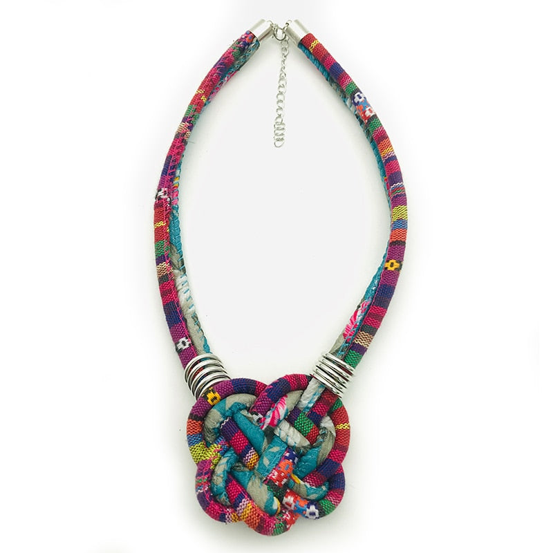 Dandie Hot-Selling Braided Knot Design Short Necklace Ethnic Characteristic Earrings Ladies Fashion Jewelry Chic Style