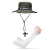 UPF 50+ Summer Hats Men Sun Protector UV-proof Breathable Bucket Hat Large Wide Brim Hiking Outdoor Fishing Beach Cap Cowboy New