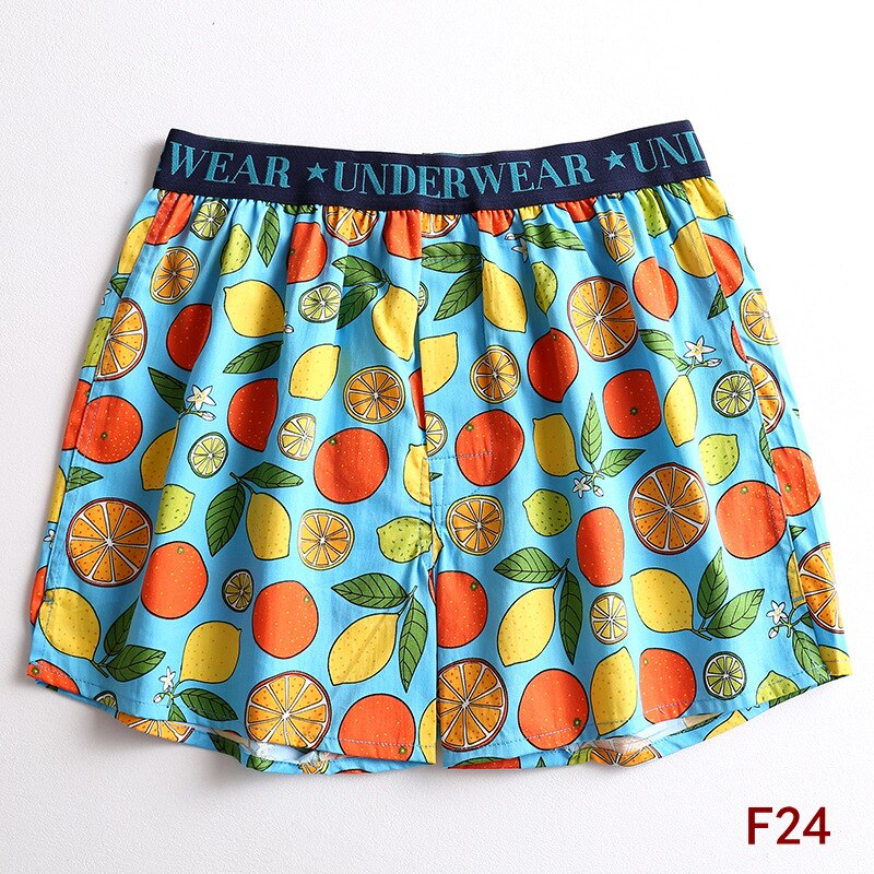 1pcs Homewear Boxer Briefs Men Plus Size Cotton Underwear Male Cartoon Print Loose Sleepwear Shorts Panties Underpant Cuecas