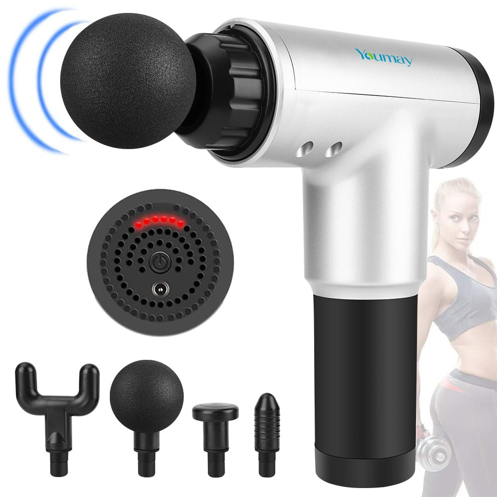 Youmay Mini Massage Gun Muscle Massager Pain Relief Fascia Gun Deep Tissue Massager Body Back Neck Relaxation Slimming Shaping