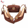 Fashionable African Shoes and Bag Set Italian Women Fuchsia Color Nigerian Shoes with Matching Bags for Royal Wedding Party