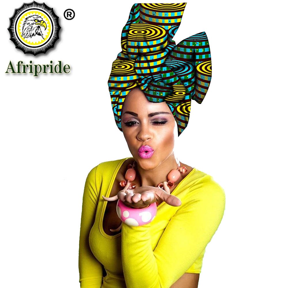 2020 African New fashion Ankara Headwrap Women African Traditional Headtie Scarf Turban 100% Cotton Wax AFRIPRIDE sexy S002