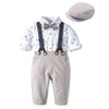 Baby Suits Newborn Boy Clothes Romper + Vest + Hat Formal Clothing Outfit Party Bow Tie Children Birthday Dress New Born 0- 24 M