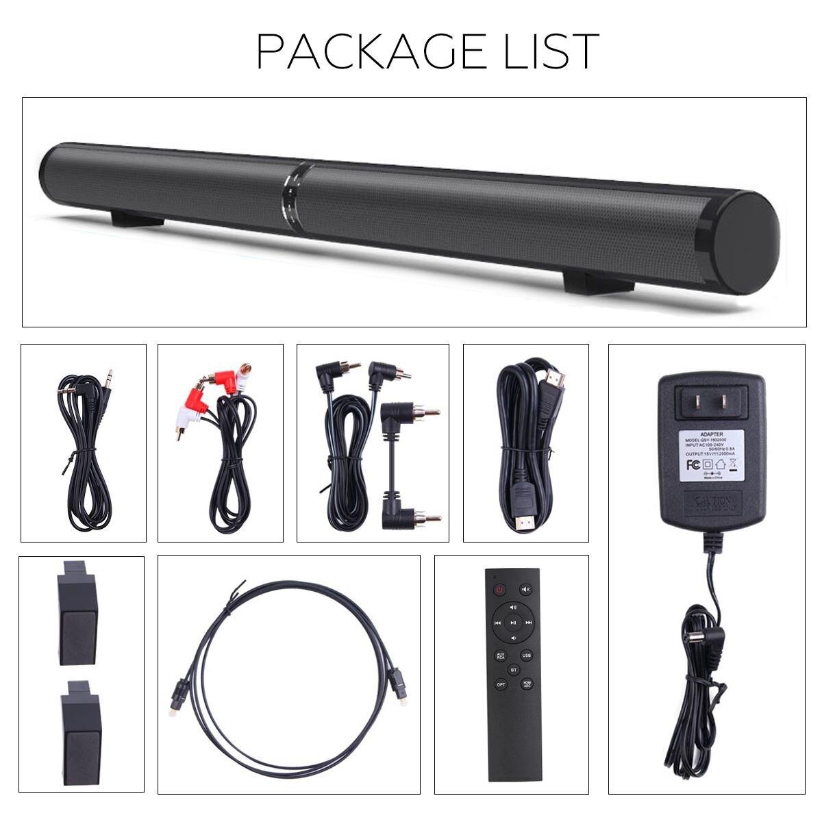 50W Detachable Wireless bluetooth Speaker Soundbar 3D Stereo Support RCA AUX HDMI Home Theatre Computer/PC Wall Bass Subwoofer - Surprise store