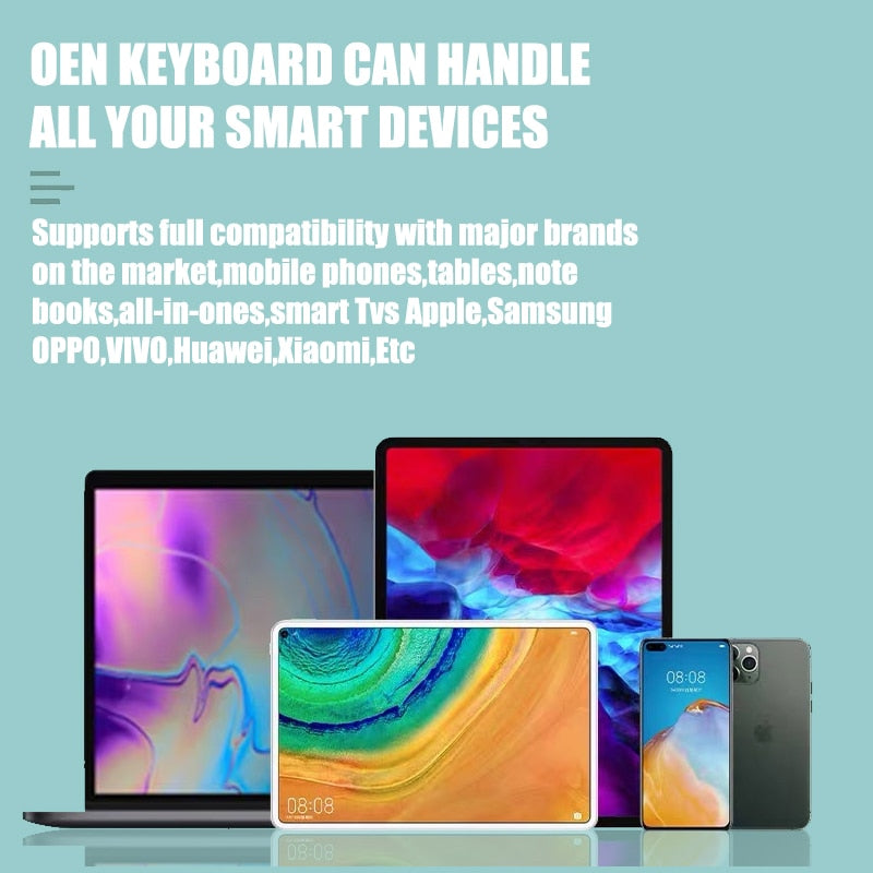 Mini Wireless Bluetooth Keyboard For Tablet iPad iPhone Rubber Keycaps Rechargeable Keyboard For Smartphone Android IOS Windows