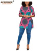African print women casual shirt AFRIPRIDE tailor made half sleeves side slit long blouse for women 100% cotton A1922005 - Surprise store