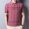 2021 Fashion Brand Men Polo Shirt Summer Cool Thin Shirt for Men Short Sleeve Striped Casula Male Polo Shirt Korean Clothing