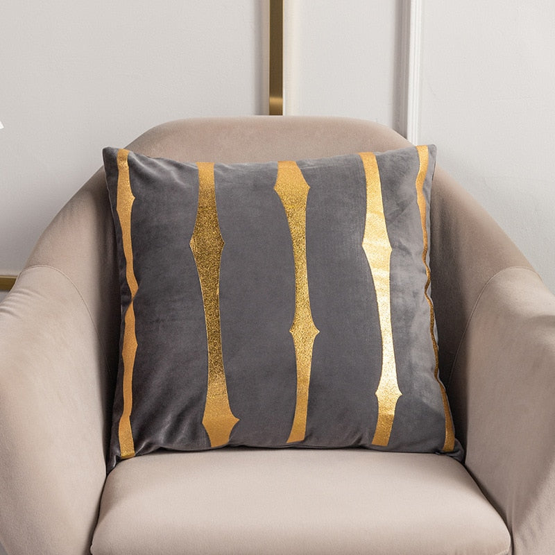 2021 Fashion Striped Pillowcase Festival Home Bronzing Sofa Cushion Cover 45x45cm Car Soft Fabric Lumbar Pillow Cases Decorative